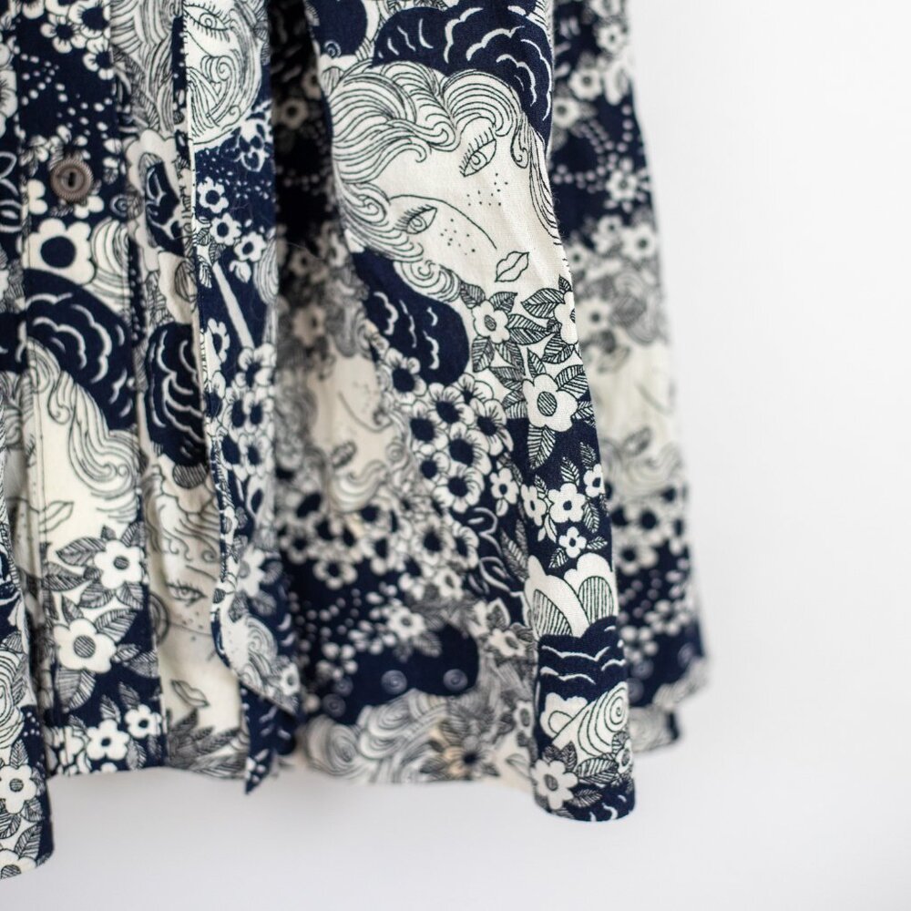 Anthropologie 34/52 Conversations Colloquial Faces Shirt Dress Size 2 - Picture 7 of 11